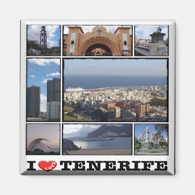 Imán zES141 TENERIFE Santa Cruz "I Love", Fridge (Frente)