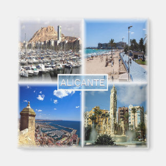 Imán zES154 ALICANTE Postiguet beach Explanad, Fridge