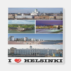 Imán zFI005 HELSINKI "I Love" Finlandia, Fridge