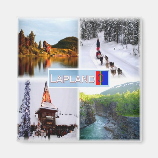 Imán zFI010 LAPLAND LAKE INARI LAMMINTUPA SANTA CLAUS, (Frente)