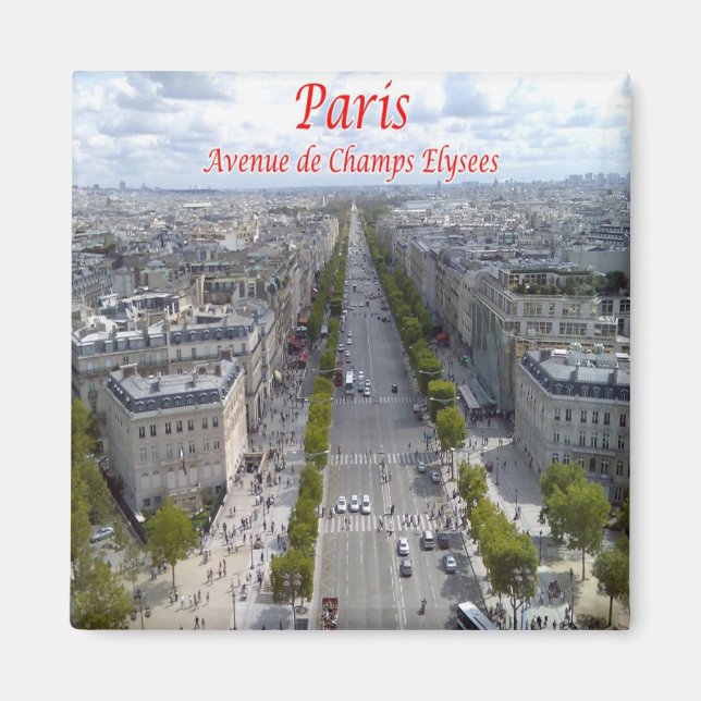 Imán zFR063 CHAMPS-ELYSÉES, París, Francia, Fridge (Frente)