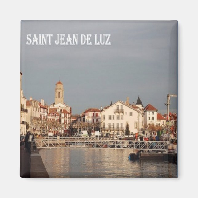 Imán zFR073 SAINT-JEAN-DE-LUZ, Riviera francesa, Fridge (Frente)