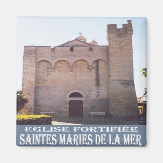 Imán zFR074 SAINTES-MARIES-DE-LA-MER, Riviera francesa, (Frente)