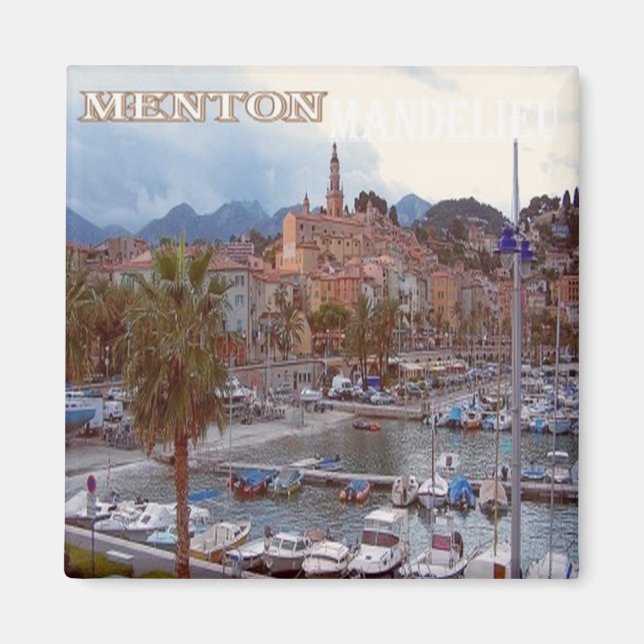 Imán zFR086 MENTON MENTONE, Riviera francesa, Fridge (Frente)