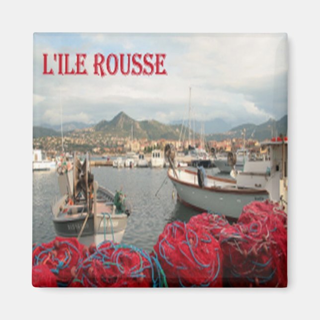 Imán zFR114 L'ILE ROUSSE Corsica, Fridge (Frente)