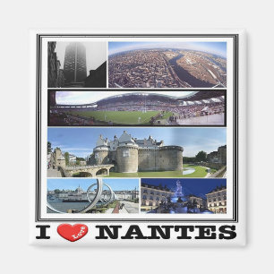 Imán zFR133 NANTES "I Love", Francia, Fridge Magnet