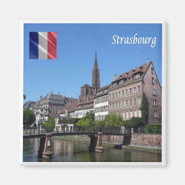 Imán zFR142 STRASBOURG, Francia, Fridge Magnet (Frente)