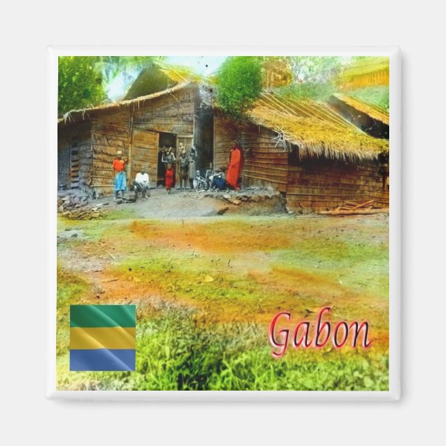 Imán zGA003 GABON, Collectie Tropenmuseum, Fridge (Frente)
