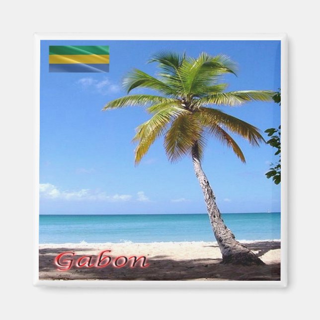 Imán zGA009 GABON, Palmier, África, Fridge (Frente)