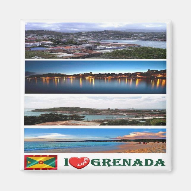 Imán zGD003 GRENADA I Love, Mosaic, America, Fridge (Frente)