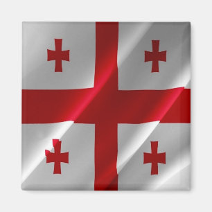 Imán zGE002 Georgiano ondeando FLAG Georgia, Fridge