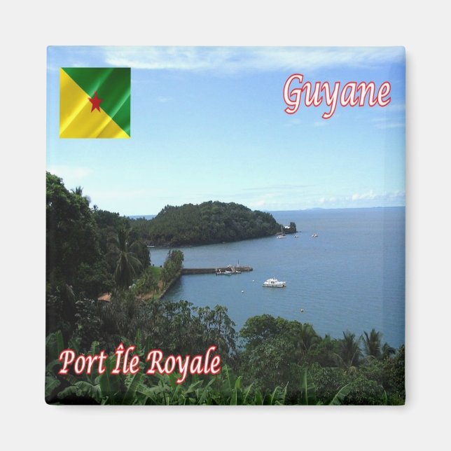 Imán zGF006 PORT ROYAL Island, Guyana Francesa, Fridge (Frente)