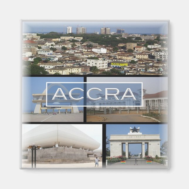 Imán zGH009 ACCRA, Mosaic, Ghana, África, Fridge (Frente)