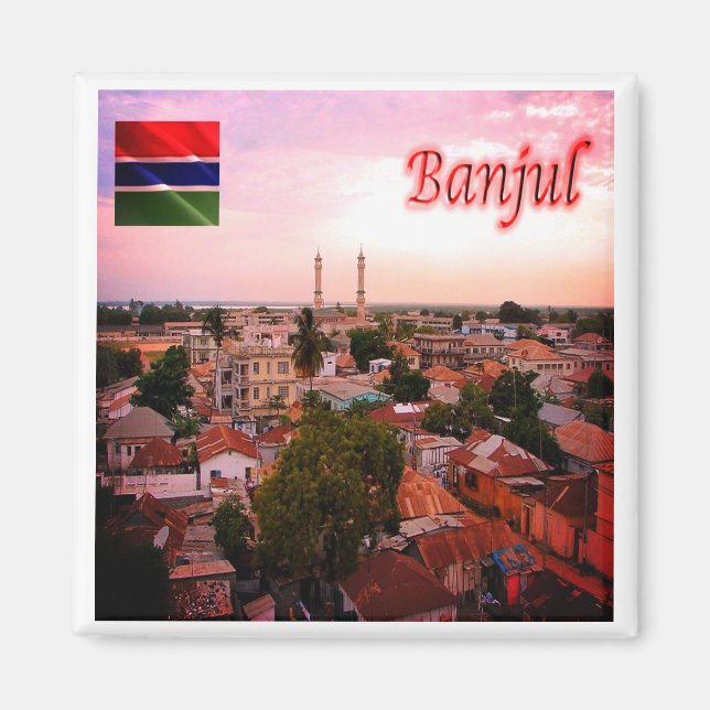 Imán zGM005 BANJUL, Gambia, África, Fridge (Frente)