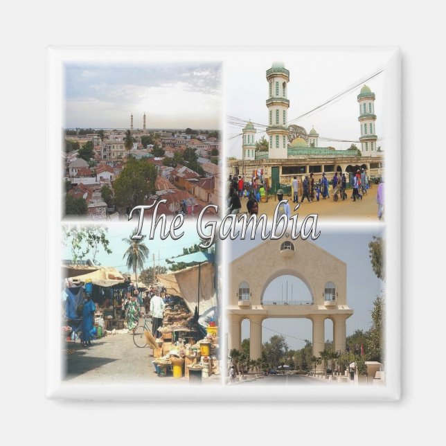 Imán zGM009 GAMBIA, Mosaic, África, Fridge (Frente)