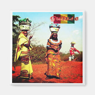 Imán zGN007 GUINEA, Mujeres Fule, África, Nevera
