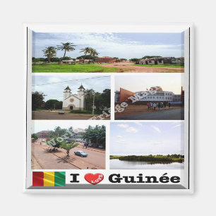 Imán zGN010 GUINEA I Love, Mosaic, Africa, Fridge