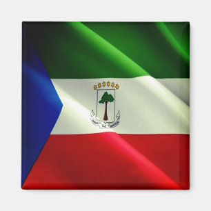 Imán zGQ002 GUINEA ECUATORIAL, Bandera ondulante, Frigo