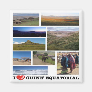 Imán zGQ006, GUINEA ECUATORIAL I Love, Mosaic, Fridge