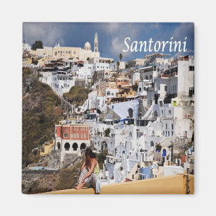 Imán zGR075 SANTORINI Thera, Grecia, Fridge