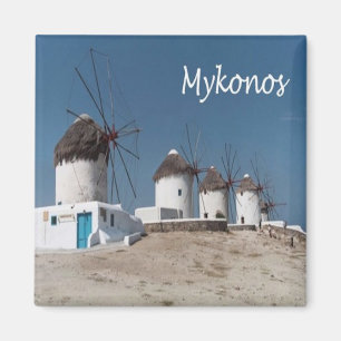 Imán zGR109 MYKONOS, molinos de viento, Grecia, nevera