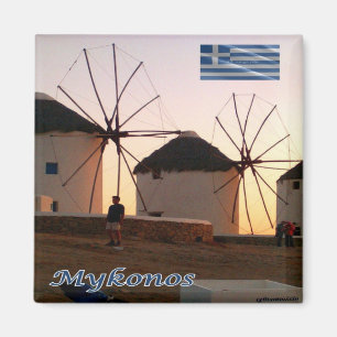 Imán zGR110 MYKONOS, molinos de viento, Grecia, nevera