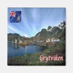Imán zGS007 GRYTVIKEN, Georgia del Sur, América, Fridge