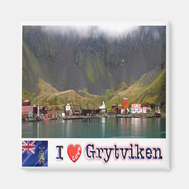 Imán zGS008 GRYTVIKEN I Love, South Georgia S.S. Fridge (Frente)