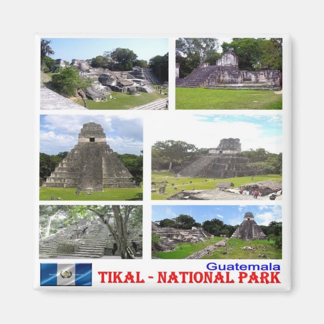Imán zGT009 TIKAL N.P. Mosaic, Guatemala, Fridge (Frente)
