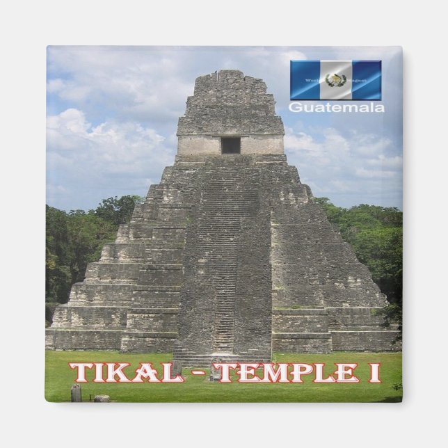 Imán zGT010 TIKAL N.P. Temple I, Guatemala, Fridge (Frente)