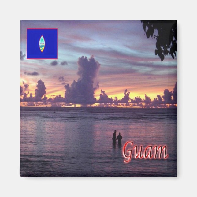 Imán zGU010 GUAM Sunset, Oceanía, Fridge (Frente)