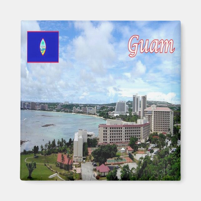 Imán zGU013 GUAM, Panorama, Oceanía, Fridge (Frente)