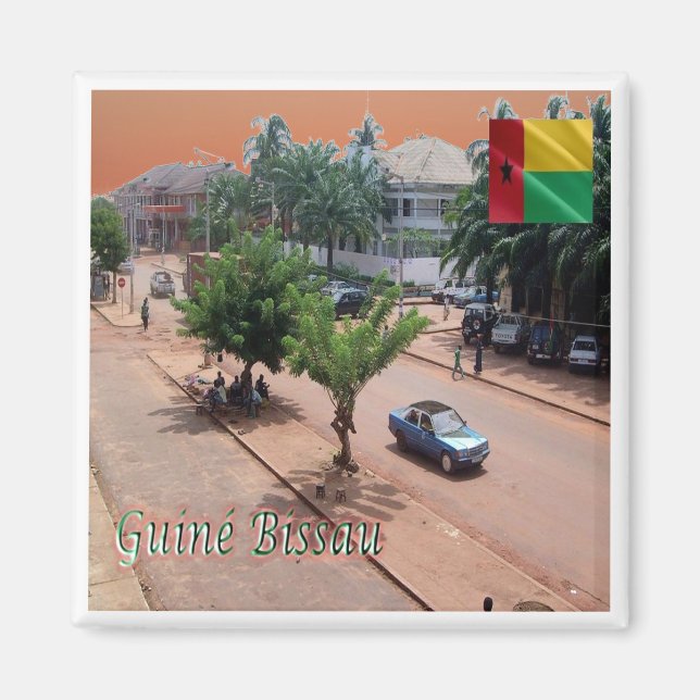 Imán zGW003 BISSAU, Guinea-Bissau, City Center, Fridge (Frente)