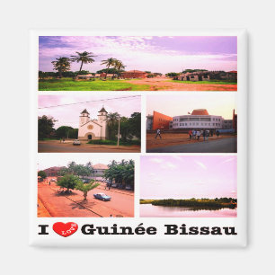 Imán zGW008 GUINEA BISSAU I Love, Mosaic, Africa, Fridg
