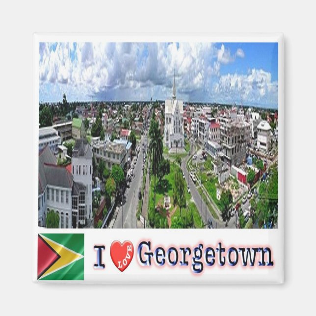 Imán ZGY005 GEORGETOWN I Love, Guyana, Fridge (Frente)