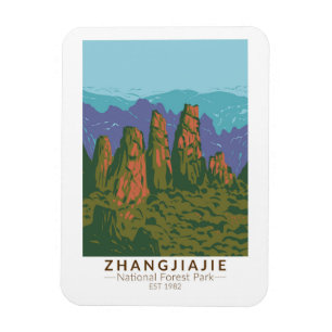 Imán Zhangjiajie National Forest China Travel Art Retro