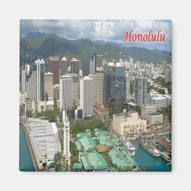 Imán zHI003 HONOLULU, HAWAII, Oceanía, Fridge (Frente)