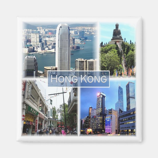 Imán zHK011 HONG KONG, nevera de recuerdo (Frente)