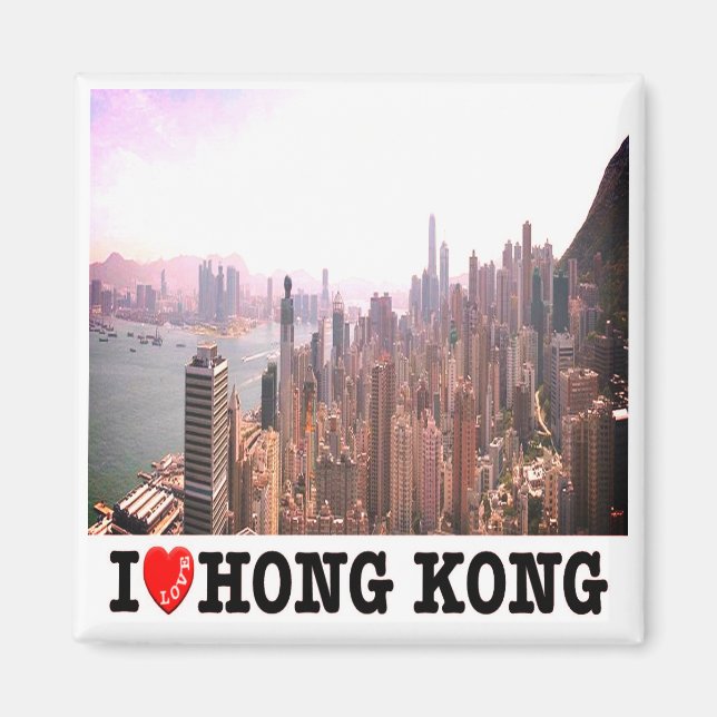 Imán zHK015 Amo HONG KONG, Asia, Fridge Magnet (Frente)