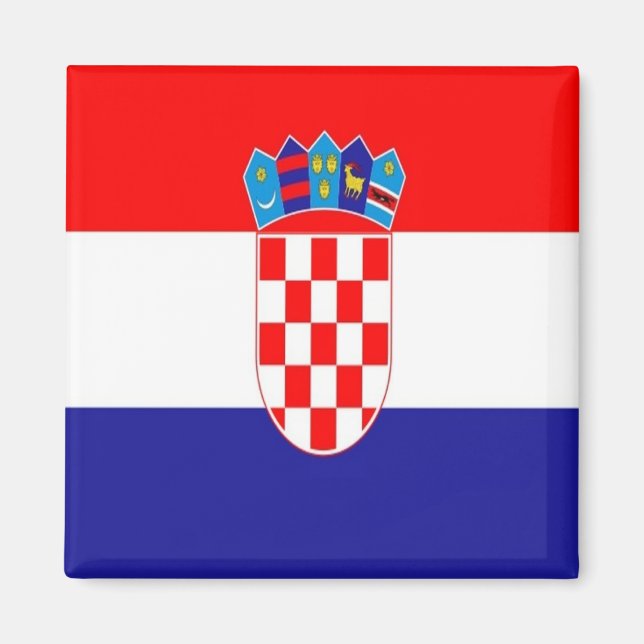 Imán zHR001 CROATIA, bandera croata, nevera (Frente)