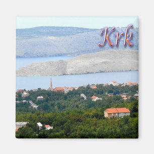 Imán zHR011 OTOK, KRK, Croacia, Fridge