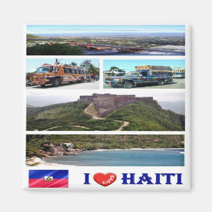 Imán zHT002 HAITI I Love, Mosaic, America, Fridge