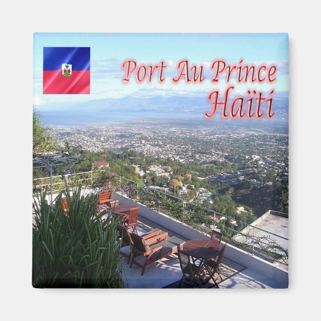 Imán zHT003 PUERTO PRÍNCIPE, Haití, América, Fridge (Frente)