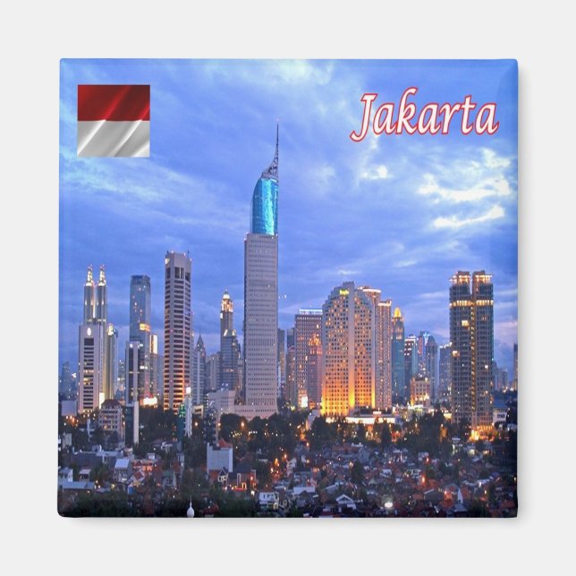 Imán zID012 YAKARTA skyline, Indonesia, Asia, Fridge (Frente)