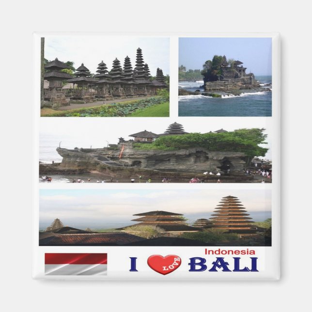 Imán zID022 me encanta el collage de BALI, Indomesia As (Frente)