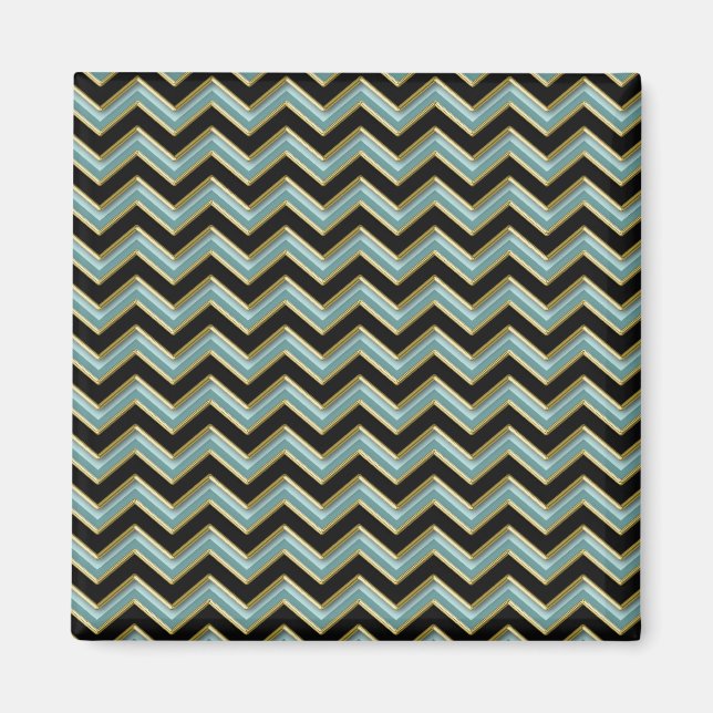 Imán ZigZag Verde azulado de oro negro (Frente)