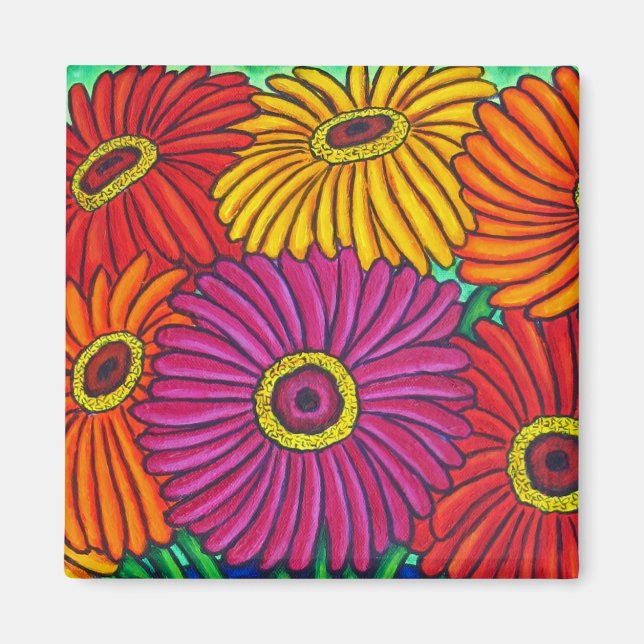 Imán Zinnia Fiesta Colorful Magnet (Frente)