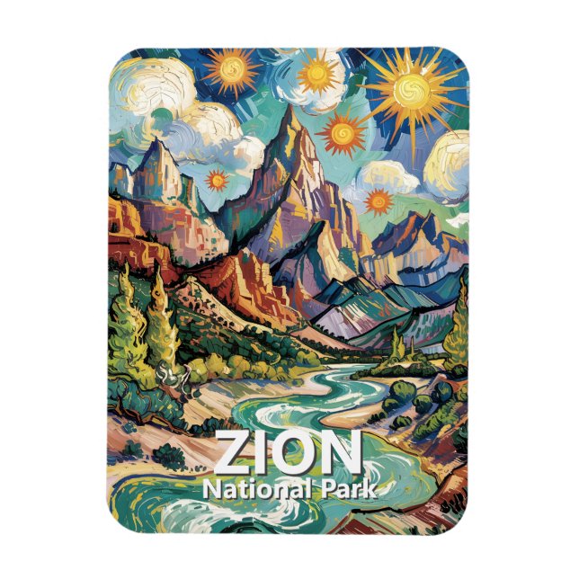 Imán Zion Virgin River Patriarchs Van Gogh Colorful (Vertical)