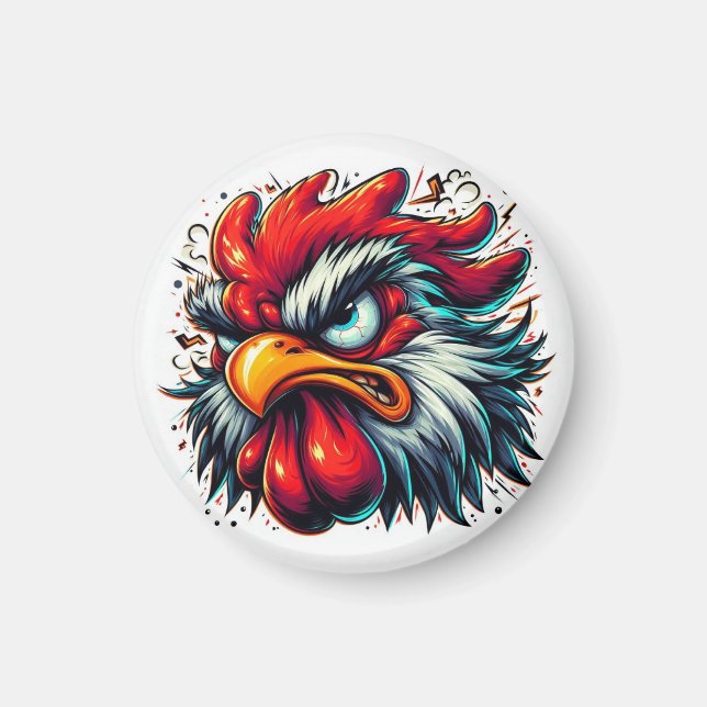 Imán Zippy the Vivid Rooster Magnet (Frente)