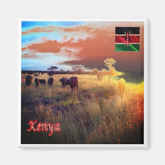 Imán zKE007 KENYA, Panorama, África, Fridge (Frente)
